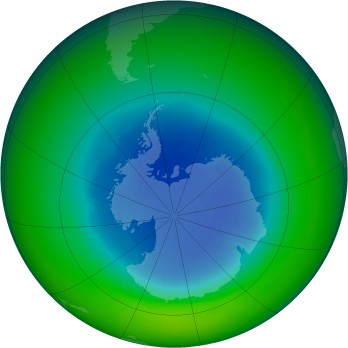 September 1984 monthly mean Antarctic ozone